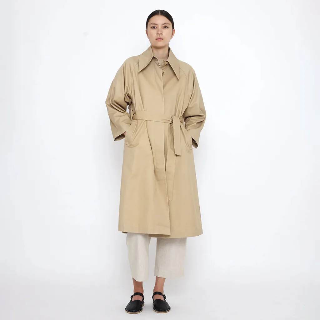 7115 By Szeki Woman Spring Overcoat Tan Beige