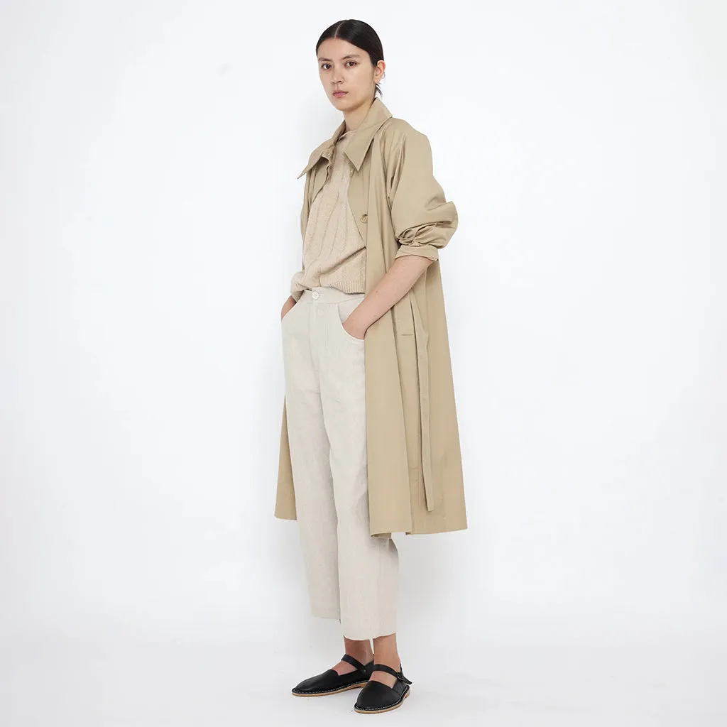 7115 By Szeki Woman Spring Overcoat Tan Beige