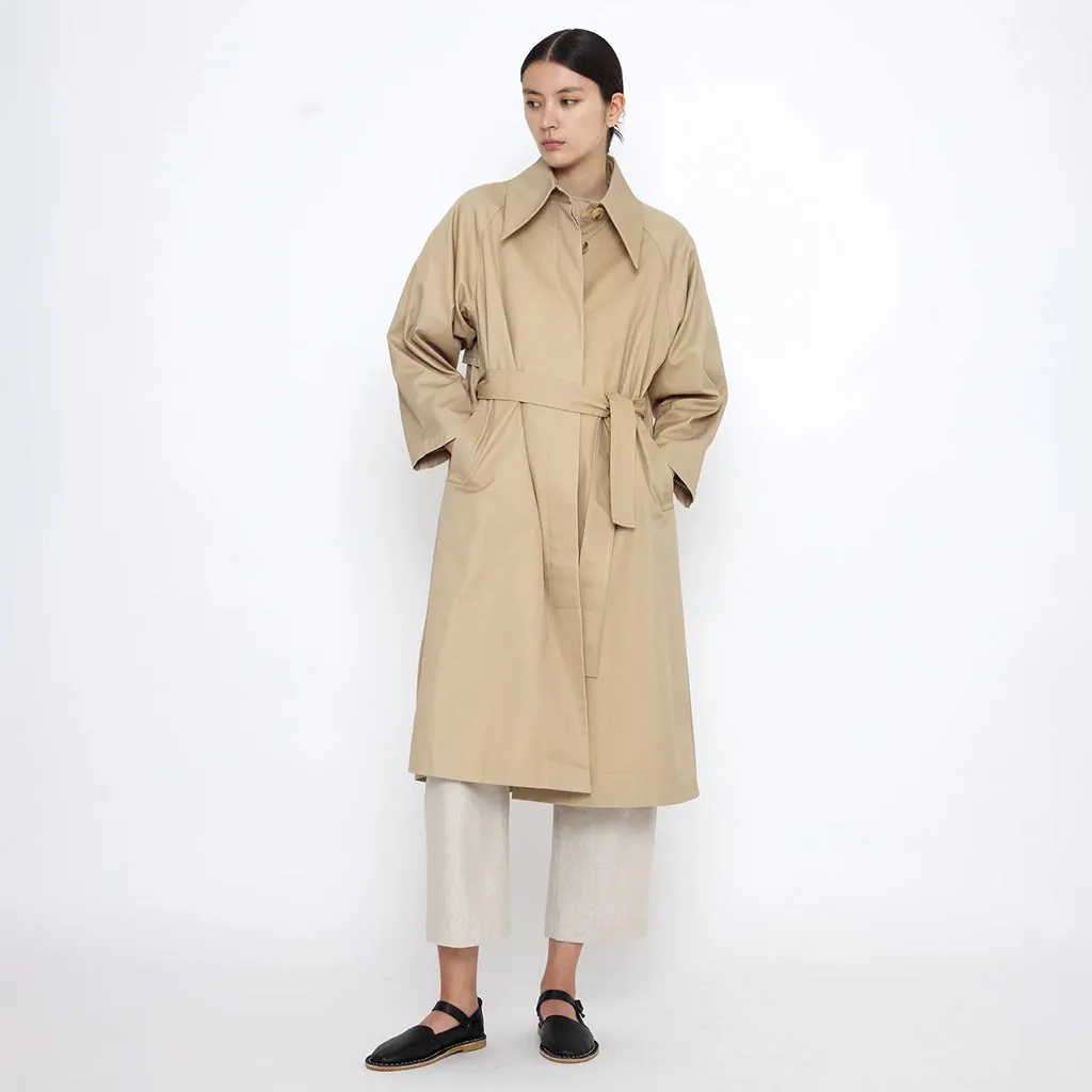 7115 By Szeki Woman Spring Overcoat Tan Beige