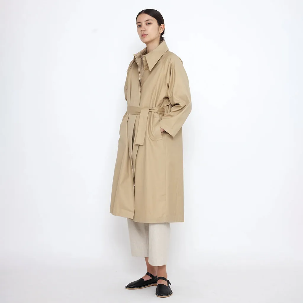 7115 By Szeki Woman Spring Overcoat Tan Beige