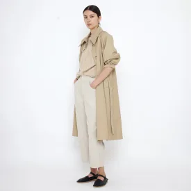 7115 By Szeki Woman Spring Overcoat Tan Beige
