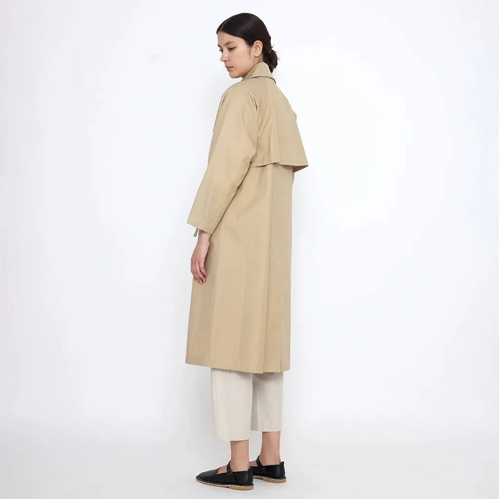 7115 By Szeki Woman Spring Overcoat Tan Beige