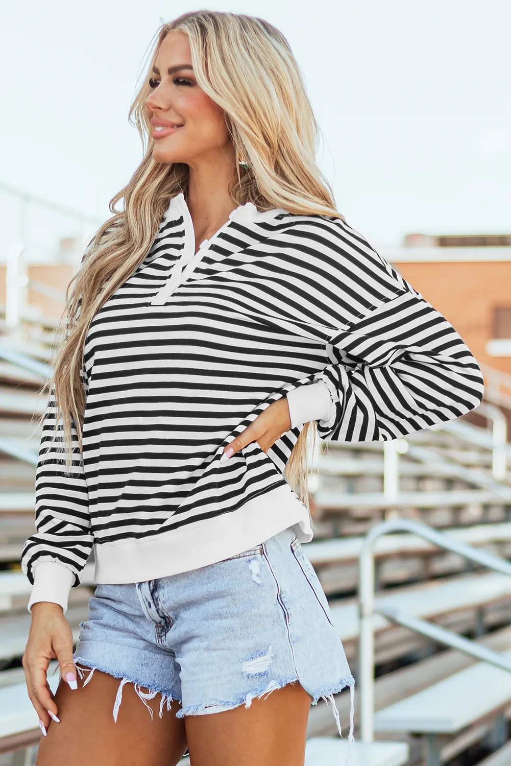 Amara Stripe Oversized Sweatshirt
