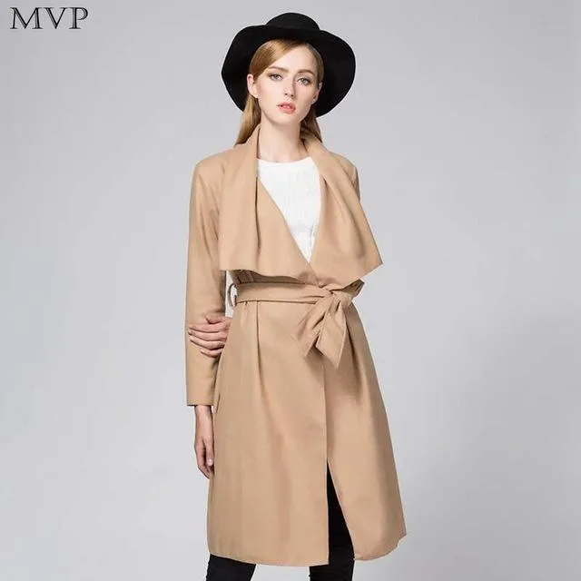 Belted Loose Long Jacket