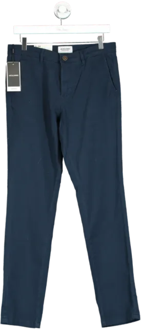 Jack & Jones Navy Slim Fit Trousers UK W30