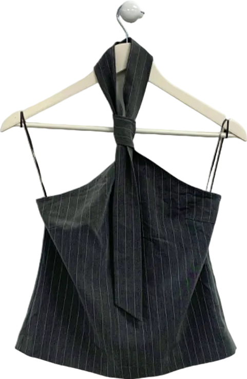 Modstrom Grey Pinstripe EmiliaMD Tie Top XS