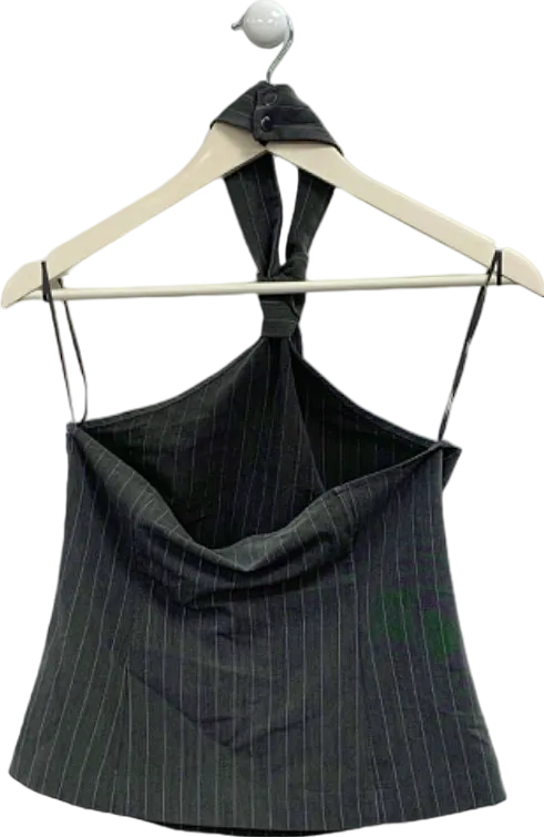 Modstrom Grey Pinstripe EmiliaMD Tie Top XS