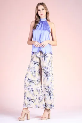 Palm Tree Tie Waist Pants