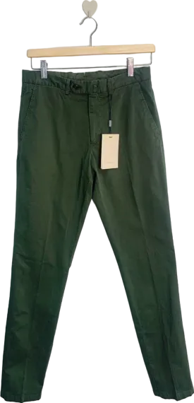 Suitsupply Green Porto Novo Slim Leg Straight Chinos Stretch Cotton EU 44 W28